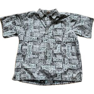 Go Barefoot Makau Fish Hook Hawaiian Shirt Men’s Size XL